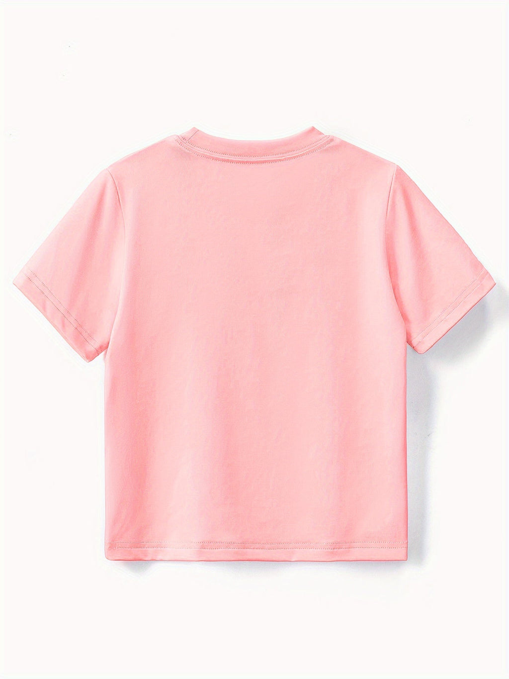 Girls' I Get My Attitude Cotton T-Shirt in Pink with Black Family Quote for Casual Short Sleeve Outfits