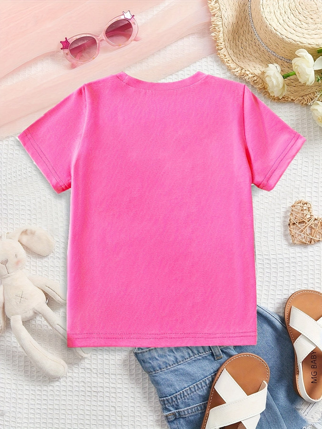 Girls' Sunshine and Hurricane Graphic T-Shirt with Short Sleeves and a Relaxed Fit for Summer Outfits