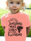Girls' Sunshine and Hurricane Graphic T-Shirt with Short Sleeves and a Relaxed Fit for Summer Outfits