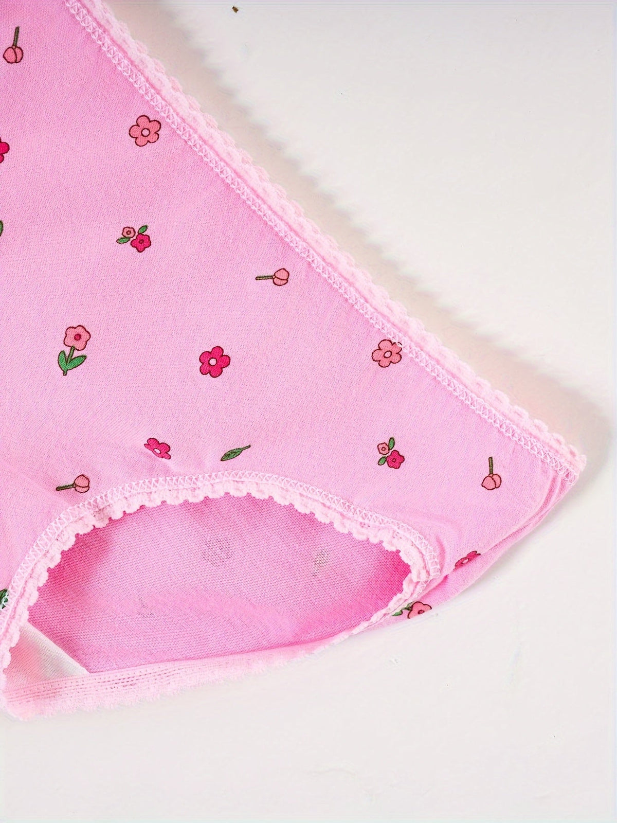 Girls' Eight-Pack Briefs in Solid Colors and Floral Prints with Decorative Elastic Trim for Daily Changes