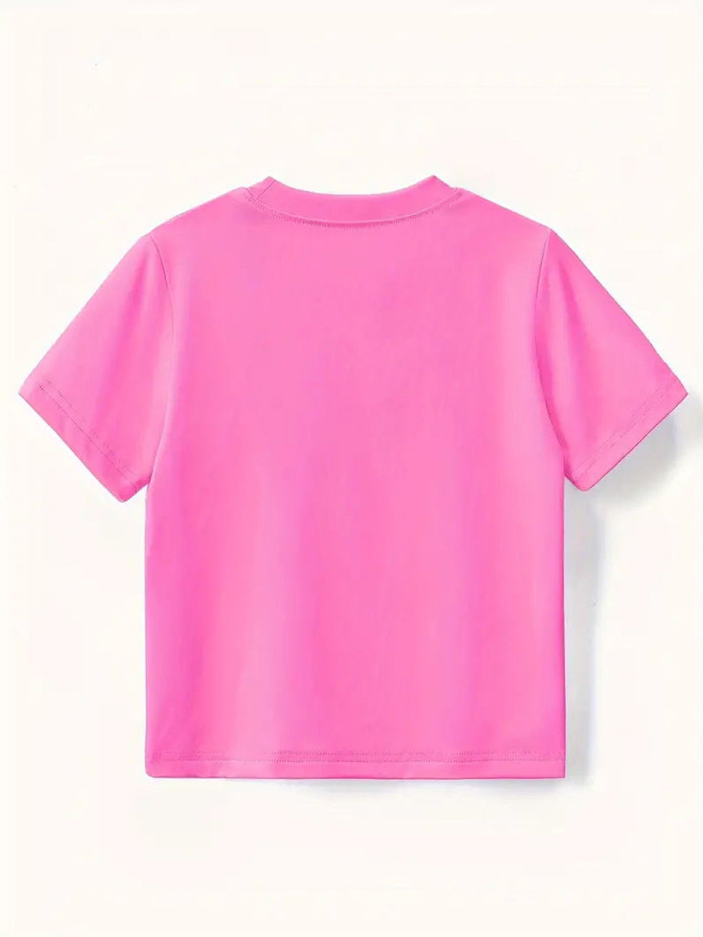 Girls' Rose Red Cotton T-Shirt with Ain't No Daddy Like the One I Got Lettering for Short-Sleeve Casual Wear