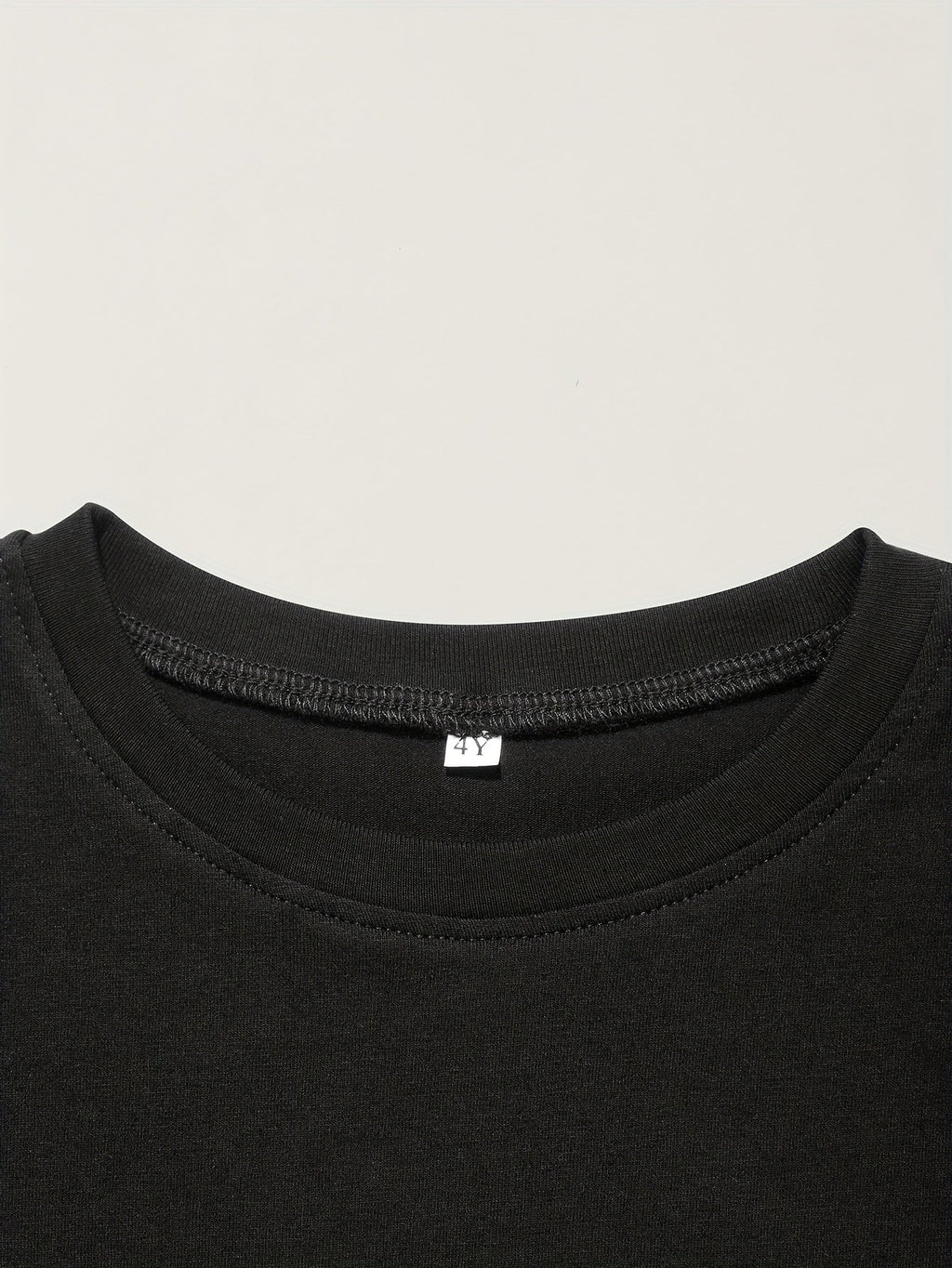 Girls' Kindergarten Era Cotton T-Shirt in Black with Colorful Lettering and Flowers for School Days