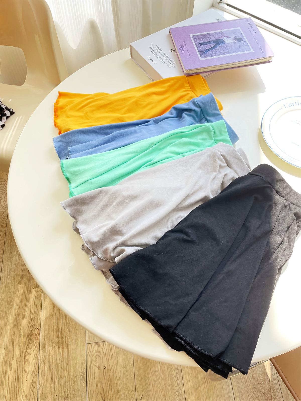 Girls' Stretch Skorts 5-Pack in Random Colors and Prints with Built-In Shorts for School and Casual Wear