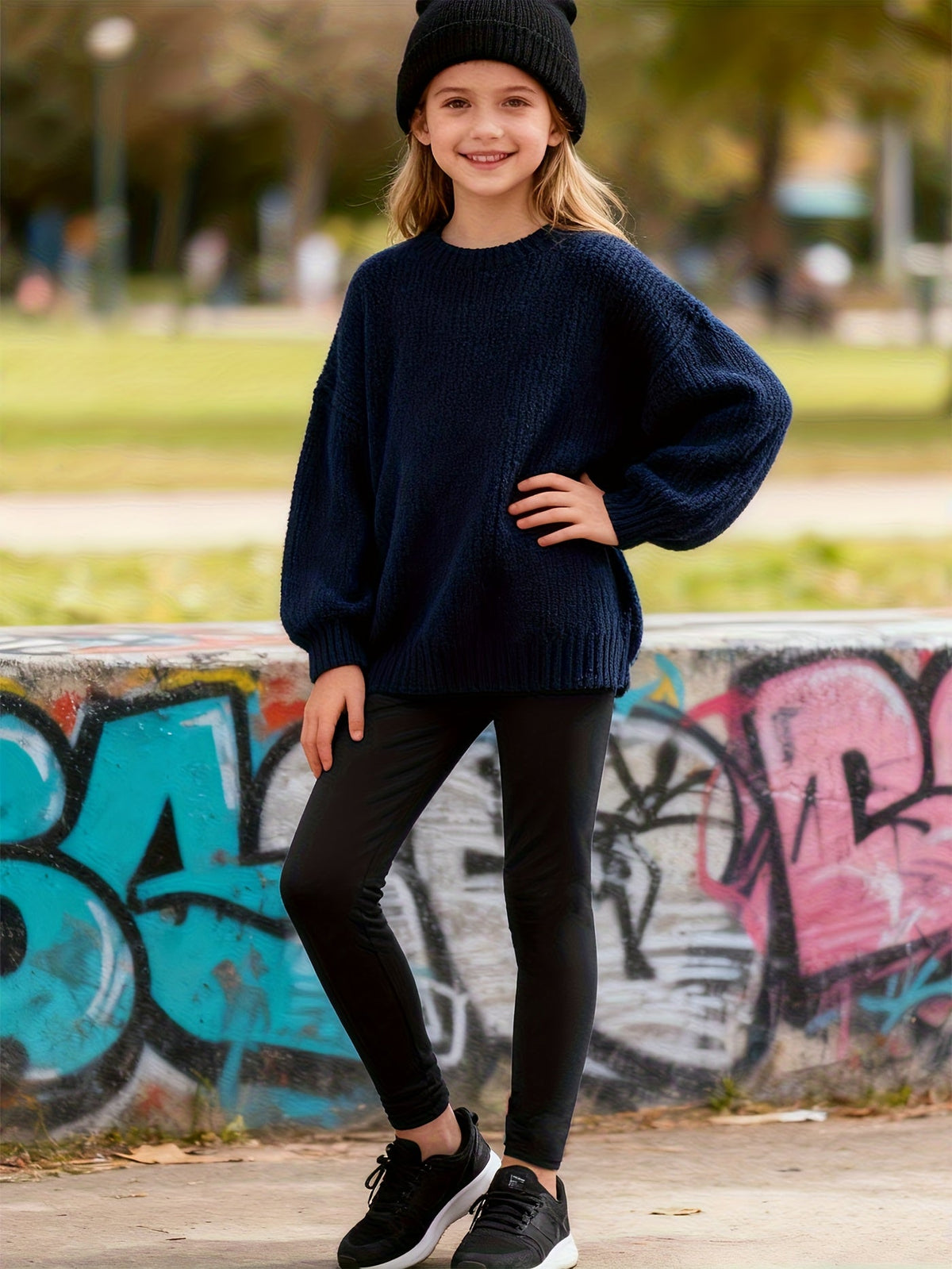 Girls' Stretch Leggings Ten Pack in Black or Random Colors with Pull On Waists for Dance and Daily Layering
