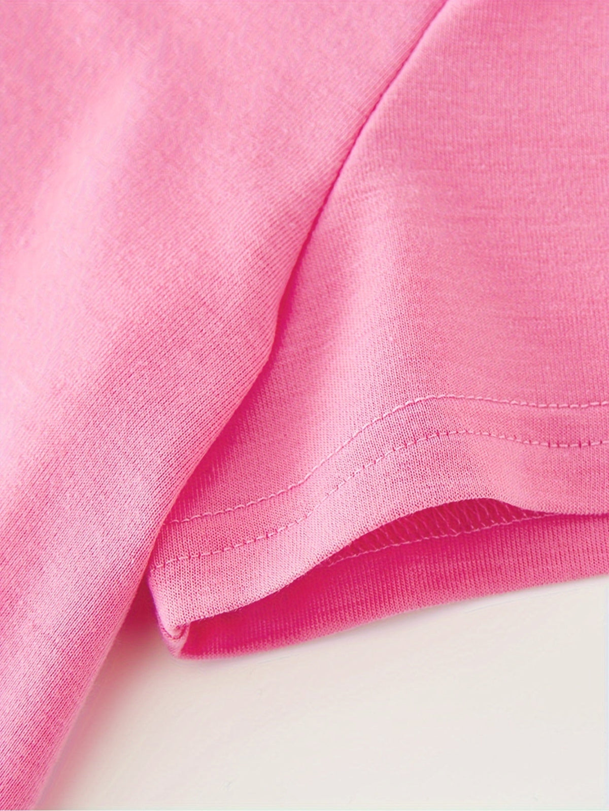 Girls' Graphic T-Shirt in Rose Pink Cotton with a Little Bit Dramatic Print for Casual Summer Outfits