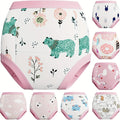 Toddler Training Pants for Girls with Animal Prints and Pink Elastic Trim for Potty Training Practice