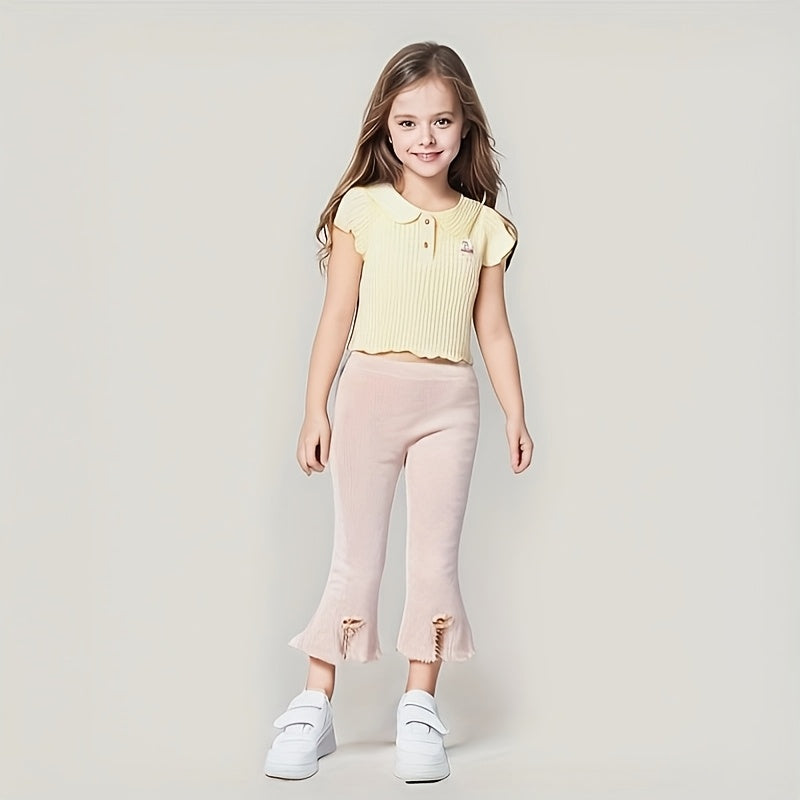 Double Strap Sneakers for Girls with Plain Paneled Uppers and Rear Pull Loops in White or Black