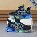Kids' Dragon Graphic Sneakers with Rotary Dial Closures and Blue Gradient Soles for Everyday Outfits