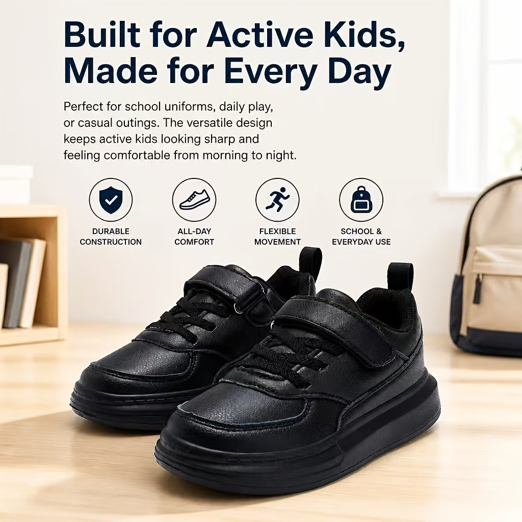 Kids' Running Shoes - Breathable Mesh & Lightweight – Black