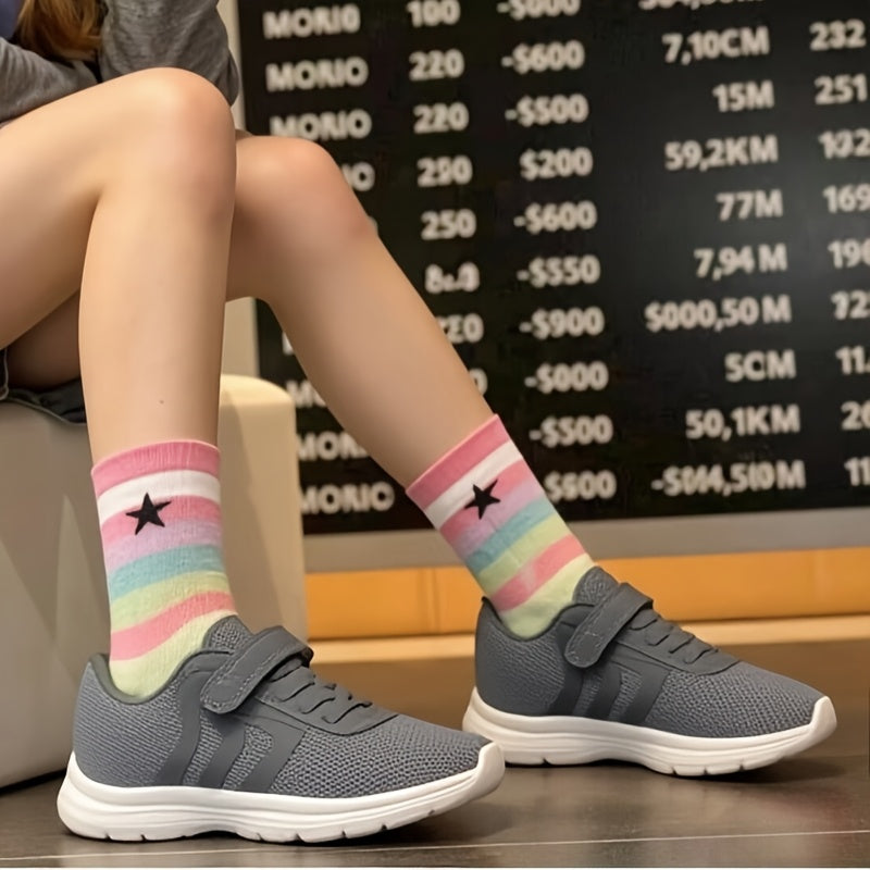 Kids' Running Shoes - Breathable Mesh & Lightweight – Girls' Dark Gray