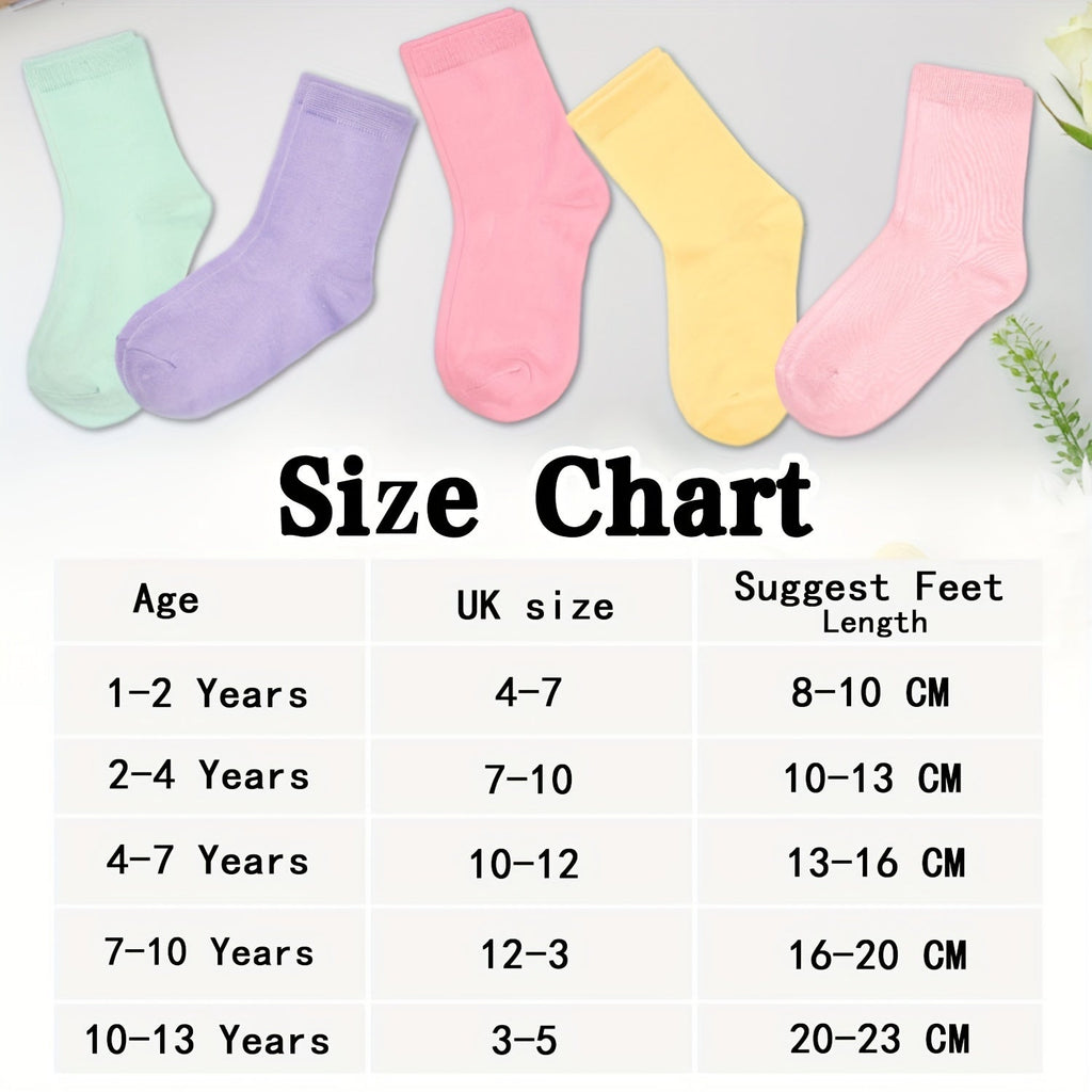 Girls' Pastel Crew Socks Twenty Four Pair Pack with Solid Colors and Ribbed Cuffs for Everyday Shoe Pairing