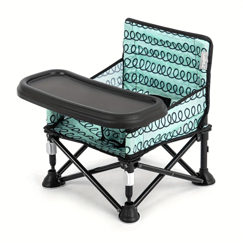 Printed Baby Booster Seat in Sunny, Cloud or Floral Designs Featuring a Folding Frame and Black Tray