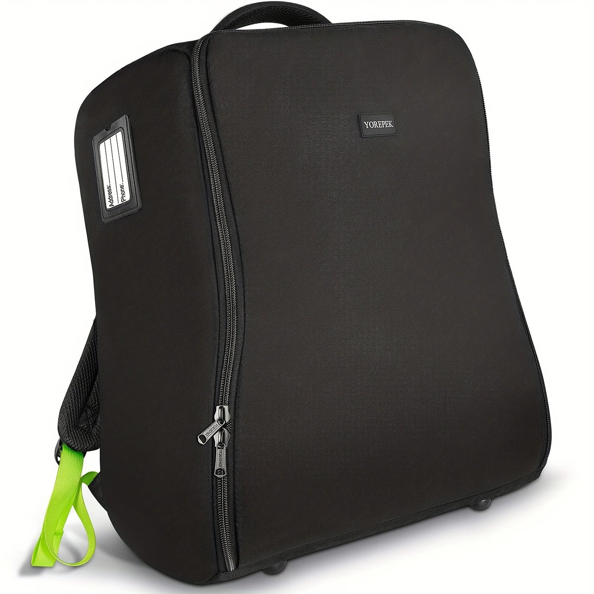 Padded Stroller Travel Bag in Black with Green Lining and Three Layer Fabric Construction for MINU