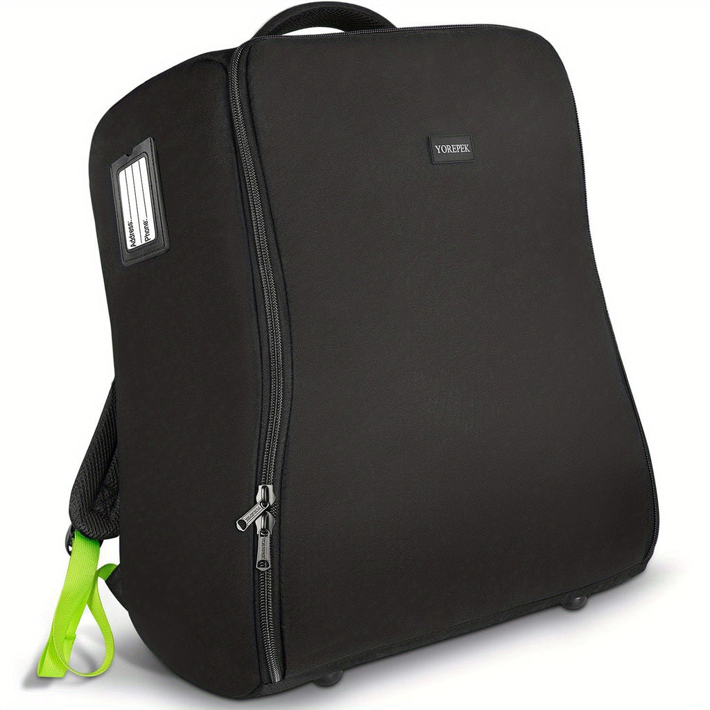 Padded Stroller Travel Bag in Black with Green Lining and Three Layer Fabric Construction for MINU
