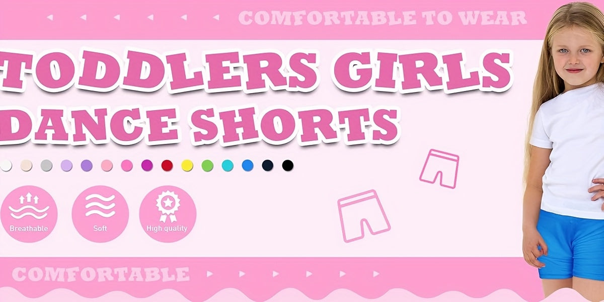 Girls' Modal Bike Shorts 8-Pack in Random Solid Colors with Pull On Waists for Under Dress Layering
