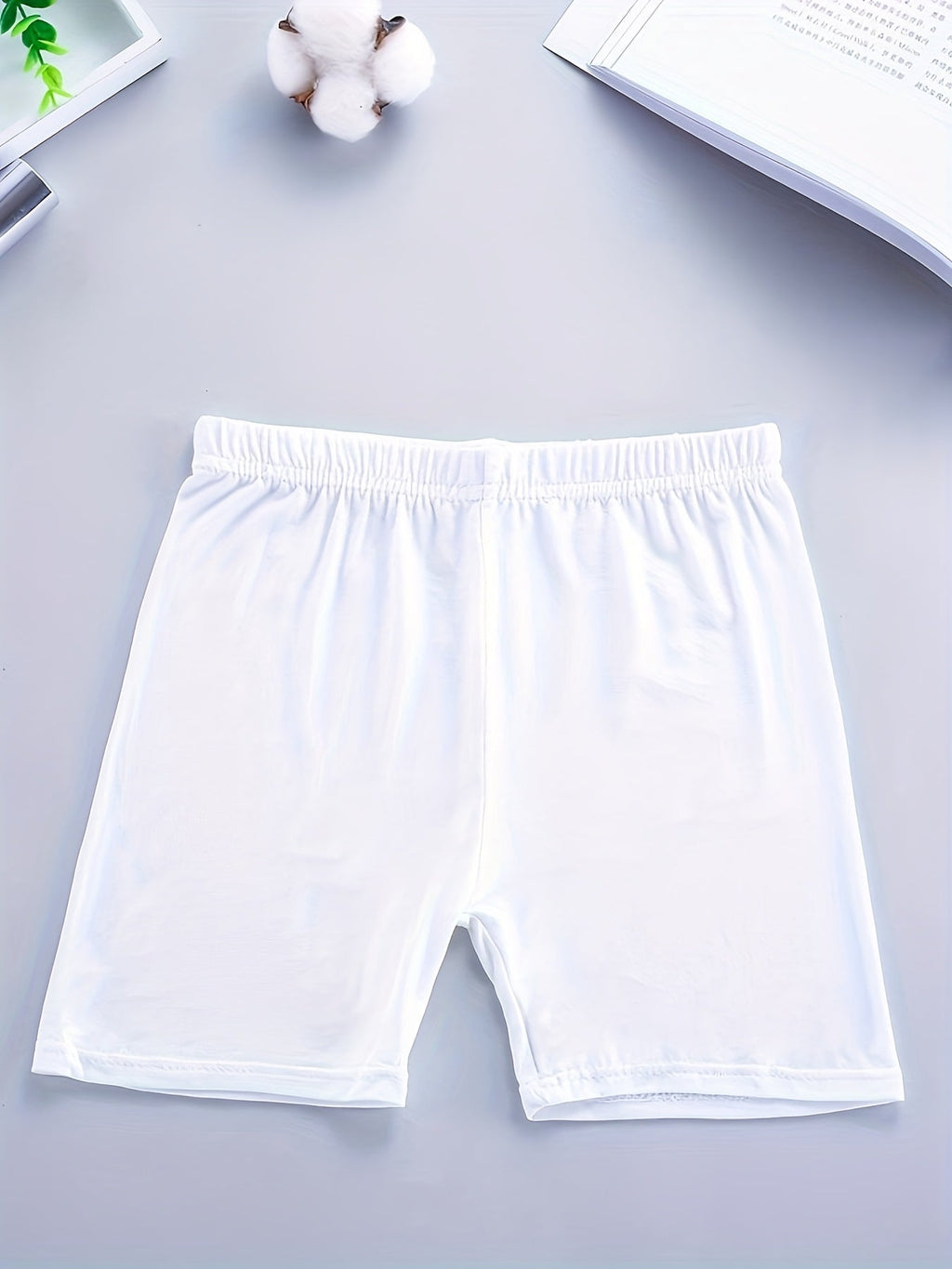 Girls' Modal Bike Shorts 8-Pack in Random Solid Colors with Pull On Waists for Under Dress Layering