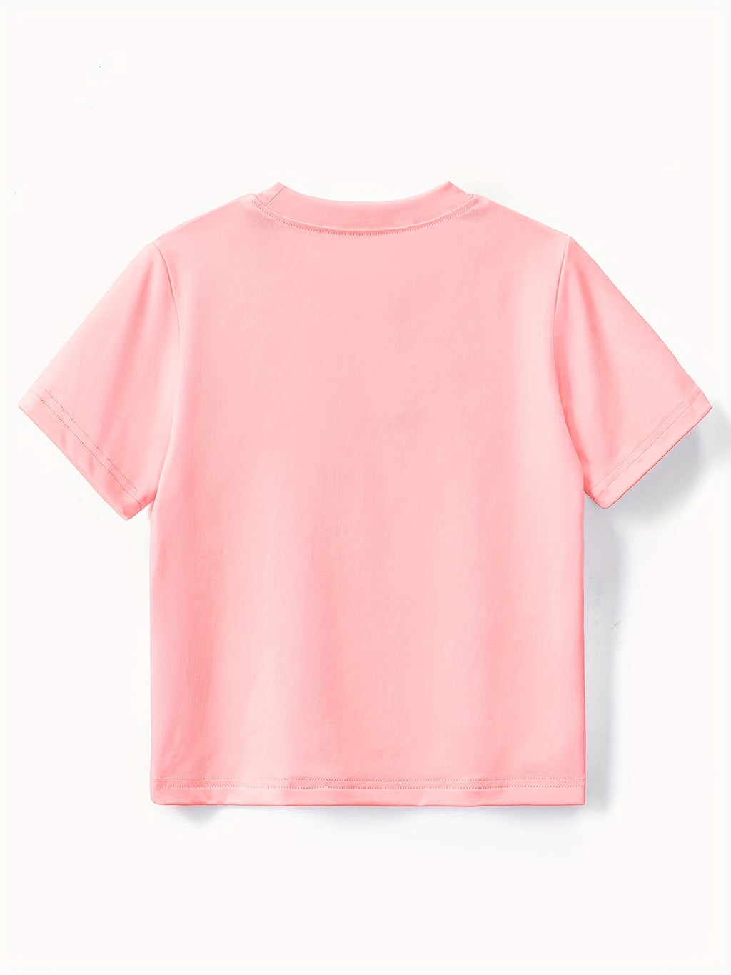 Girls' Cotton Graphic T-Shirt with My Mom Always Wonders Lettering and Short Sleeves for Everyday Play